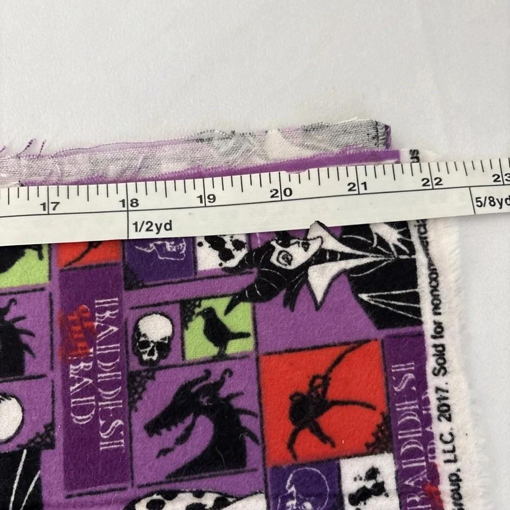 2 5/8 yd Disney Villains Flannel Fabric Cozy Soft Blanket Quilting Material